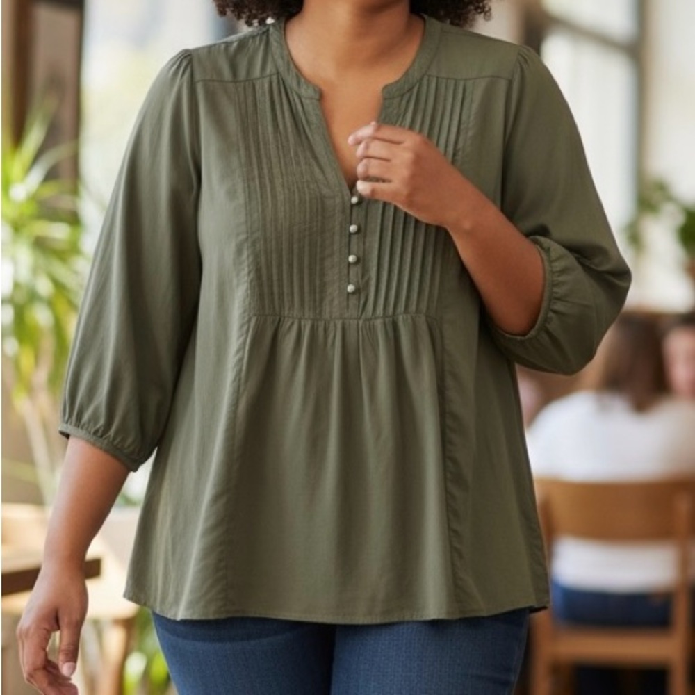 Olive Green Women's Blouse